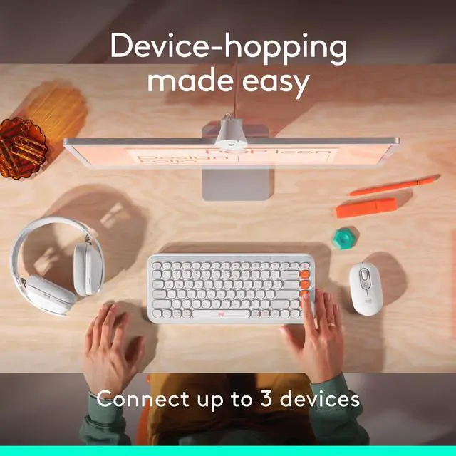 Alt view image 11 of 12 - Logitech POP Mouse - Wireless - 32.81 ft - Bluetooth - Off White - Scroll Wheel - 4 Button(s) - 1 x AA Battery Supported