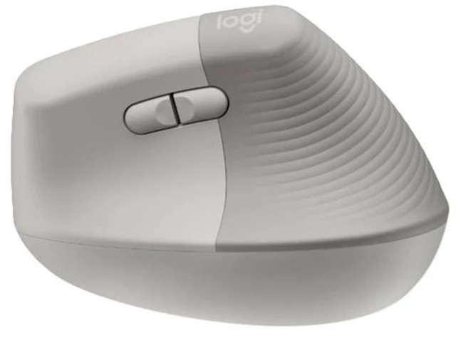 Alt view image 2 of 15 - Logitech Lift Vertical Ergonomic Mouse - Wireless, Bluetooth or Logi Bolt USB receiver - Quiet clicks, 6 buttons, Sand - PC, Mac - 910-007663