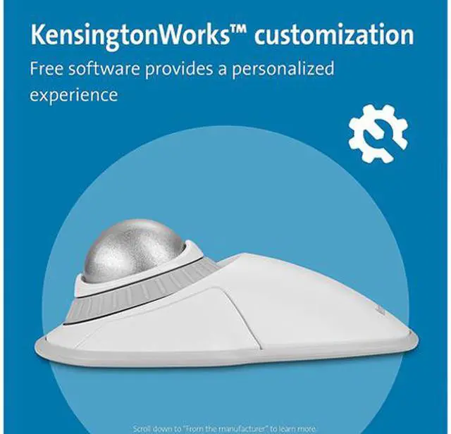 Alt view image 5 of 5 - Kensington Orbit Wireless Trackball with Scroll Ring - White (K70991WW)