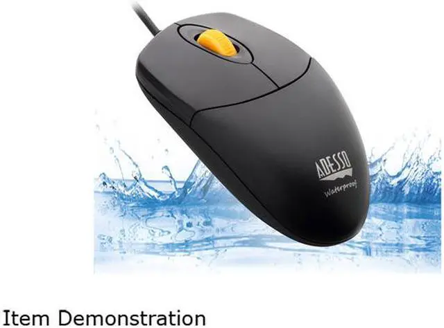 Alt view image 5 of 8 - Adesso Wired Waterproof Optical Mouse Black (IMOUSEW3)