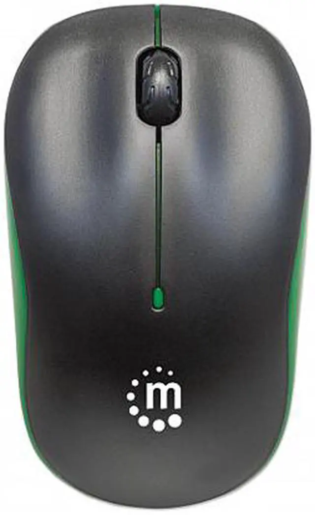 Alt view image 3 of 5 - Manhattan - Success Wireless Optical Mouse / USB, Three Buttons with Scroll Wheel, 1000 dpi, Green/Black