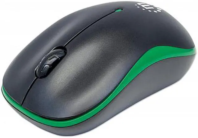 Alt view image 2 of 5 - Manhattan - Success Wireless Optical Mouse / USB, Three Buttons with Scroll Wheel, 1000 dpi, Green/Black