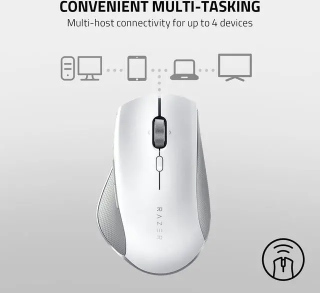 Alt view image 4 of 7 - Razer Pro Click Humanscale Wireless Mouse: Ergonomic Form Factor - 5G Advanced Optical Sensor - Multi-Host Connectivity - 8 Programmable Buttons - Extended Battery Life of up to 400 Hours