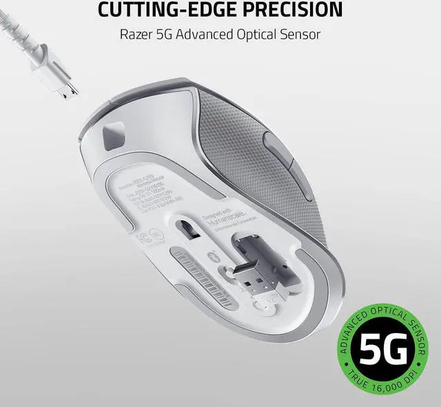 Alt view image 3 of 7 - Razer Pro Click Humanscale Wireless Mouse: Ergonomic Form Factor - 5G Advanced Optical Sensor - Multi-Host Connectivity - 8 Programmable Buttons - Extended Battery Life of up to 400 Hours