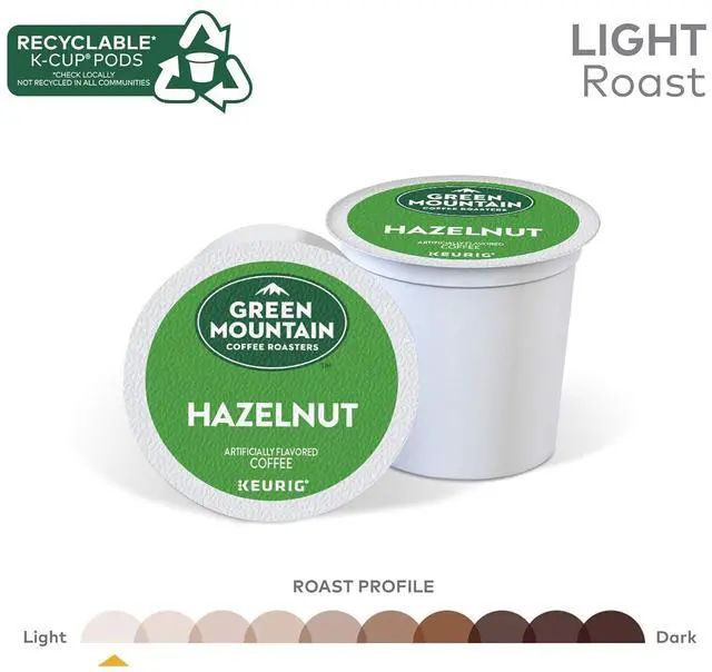 Alt view image 5 of 10 - Green Mountain Coffee Roasters Hazelnut, Single-Serve Keurig K-Cup Pods, Light Roast Coffee, 24 Count/Box