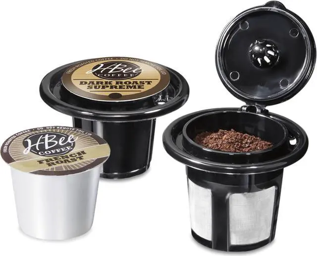 Alt view image 6 of 7 - proctor-silex single-serve coffee maker compatible with pod packs and grounds, 40 oz. reservoir makes four 10 oz. cups without refilling, black & stainless steel (49919)