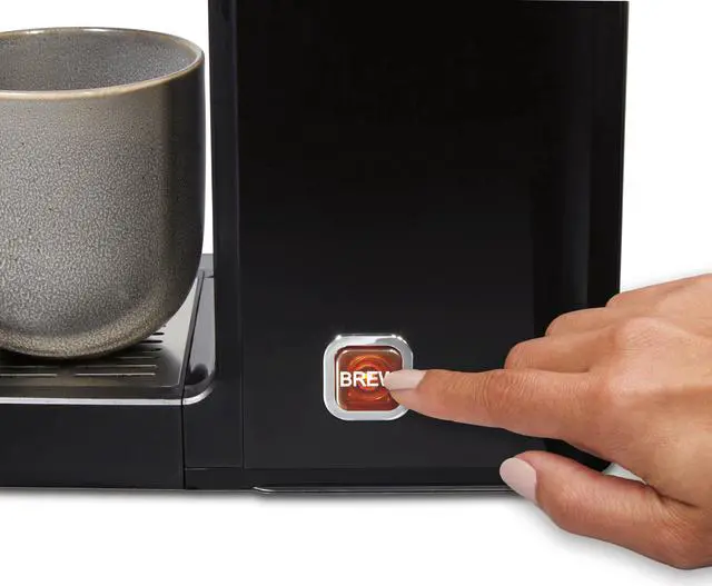 Alt view image 7 of 7 - proctor-silex single-serve coffee maker compatible with pod packs and grounds, 40 oz. reservoir makes four 10 oz. cups without refilling, black & stainless steel (49919)
