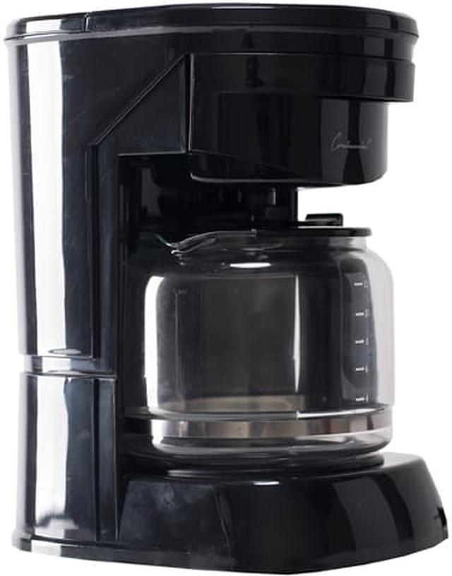 Coffee Maker, 12-Cup, Pause & Serve, Glass Carafe, Black - Continental