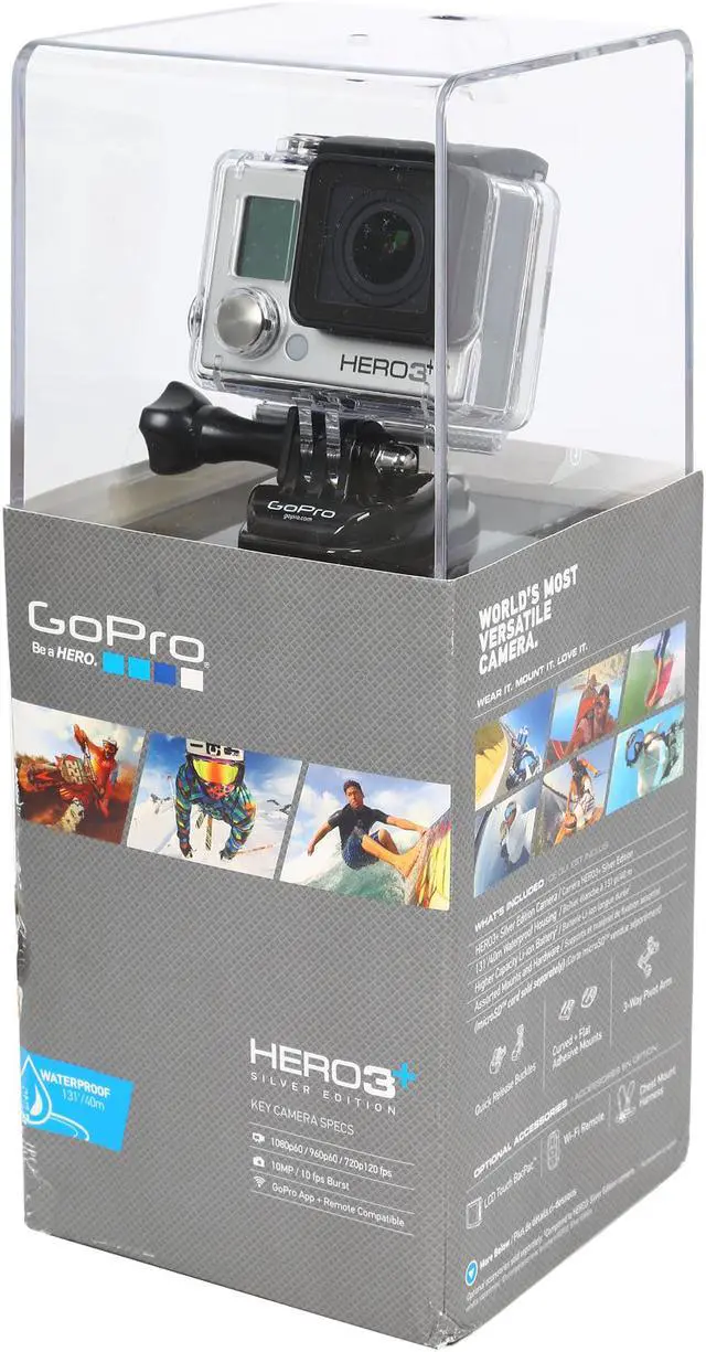 Alt view image 15 of 16 - GoPro HERO3+ Plus Silver Edition Sports Action Wi-Fi Camera - CHDHN-302