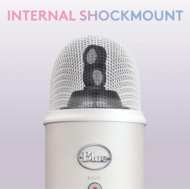 Alt view image 5 of 11 - Logitech Blue Yeti Premium USB Gaming Microphone for Streaming, Blue VO!CE Software, PC, Podcast, Studio, Computer Mic, Exclusive Streamlabs Themes, Special Edition Finish - White Mist