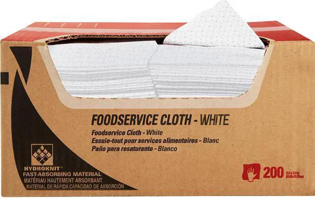 Main image of WypAll X50 Extended Use Foodservice Towels Reusable Cloths (06053), Quarterfold, White, 1 Box, 200 Sheets