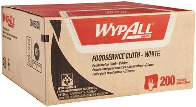 Alt view image 7 of 7 - WypAll X50 Extended Use Foodservice Towels Reusable Cloths (06053), Quarterfold, White, 1 Box, 200 Sheets