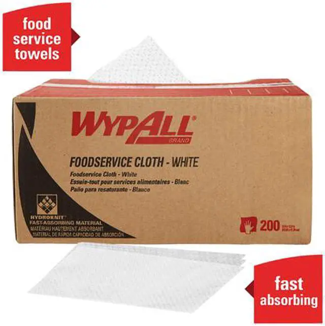 Alt view image 6 of 7 - WypAll X50 Extended Use Foodservice Towels Reusable Cloths (06053), Quarterfold, White, 1 Box, 200 Sheets