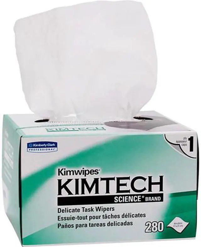 Main image of Kimwipes Delicate Task Kimtech Science Wipers (34155), White, 1-PLY, 60 Pop-Up Boxes / Case, 280 Sheets / Box, 16,800 Sheets / Case