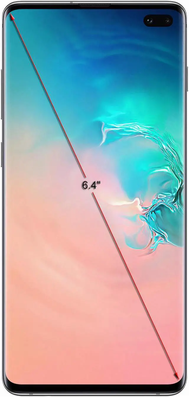 Alt view image 3 of 7 - Samsung Galaxy S10+ G975 128GB Unlocked GSM LTE Phone with Triple 12 MP + 12 MP + 16 MP Rear Camera - Prism White (International Version)
