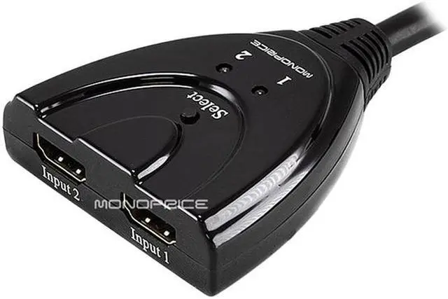 Alt view image 2 of 3 - Monoprice Blackbird - 2x1 HDMI 1.4 Switch | Pigtail, HDCP 1.4, 1080P@60hz