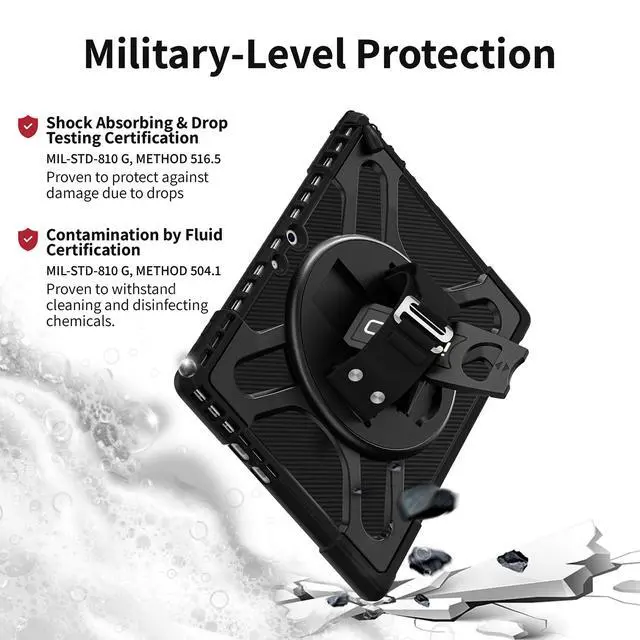 Alt view image 6 of 7 - CODi Rugged Case for Microsoft Surface Pro 9, 10 & 11 and Surface Pro Snapdragon X Plus 10/11 with Kickstand and Hand Strap