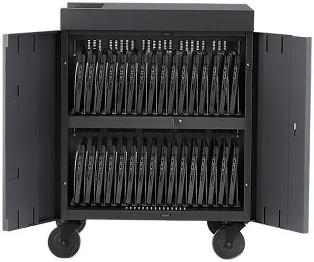 Alt view image 7 of 17 - BRETFORD MANUFACTURING TVC32PAC-CK CUBE CHARGE CART 32 AC BACK