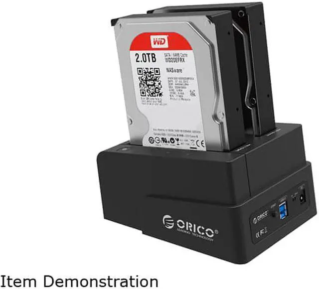 Alt view image 4 of 7 - ORICO 6628US3-C-BK USB 3.0 SATA HDD Dual Bay Docking External Enclosure with Clone Function for 2.5” and 3.5” Hard Drive or SSD (Black)