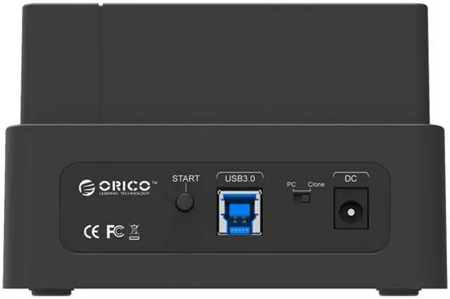 Alt view image 3 of 7 - ORICO 6628US3-C-BK USB 3.0 SATA HDD Dual Bay Docking External Enclosure with Clone Function for 2.5” and 3.5” Hard Drive or SSD (Black)