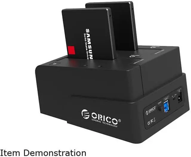 Alt view image 6 of 7 - ORICO 6628US3-C-BK USB 3.0 SATA HDD Dual Bay Docking External Enclosure with Clone Function for 2.5” and 3.5” Hard Drive or SSD (Black)