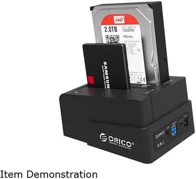 Alt view image 5 of 7 - ORICO 6628US3-C-BK USB 3.0 SATA HDD Dual Bay Docking External Enclosure with Clone Function for 2.5” and 3.5” Hard Drive or SSD (Black)