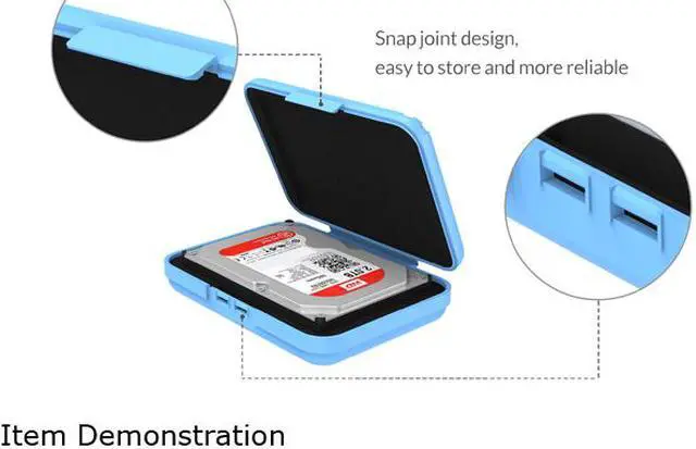 Alt view image 6 of 7 - ORICO 3.5-inch HDD Protector,  Anti-Static/Anti-Drop/Anti-Shake/Water Resistant/Dust Resistant Case 6.38 x 4.69 x 1.18 Inches - Blue (PHX-35)