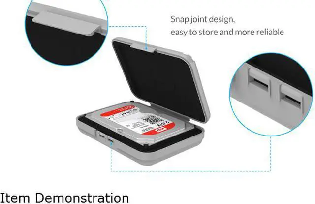 Alt view image 4 of 7 - ORICO PHX-35 3.5-Inch HDD Protector, Ultimate Villa For 3.5" Hard Disk Drive , 3.5 Inch Protective Box/Storage Case - Gray