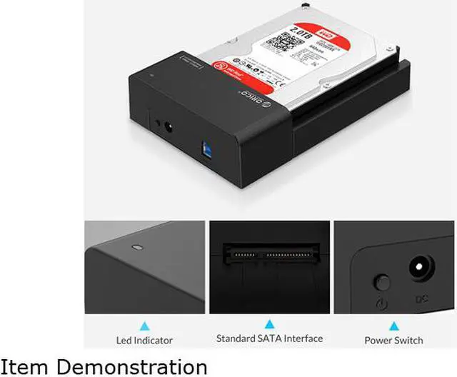 Alt view image 5 of 7 - [Support UASP & 16TB] ORICO Tool-Free 2.5 & 3.5 in USB 3.0 to SATA External Hard Drive Enclosure HDD SSD Docking Station Horizontal Lay-Flat HDD Installation Design for 2.5 Inch & 3.5 Inch HDD SSD