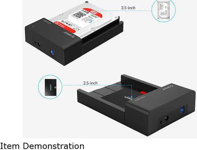 Alt view image 6 of 7 - [Support UASP & 16TB] ORICO Tool-Free 2.5 & 3.5 in USB 3.0 to SATA External Hard Drive Enclosure HDD SSD Docking Station Horizontal Lay-Flat HDD Installation Design for 2.5 Inch & 3.5 Inch HDD SSD