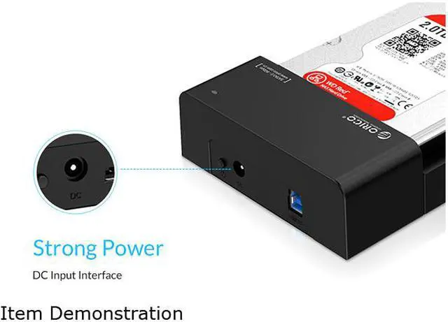 Alt view image 4 of 7 - [Support UASP & 16TB] ORICO Tool-Free 2.5 & 3.5 in USB 3.0 to SATA External Hard Drive Enclosure HDD SSD Docking Station Horizontal Lay-Flat HDD Installation Design for 2.5 Inch & 3.5 Inch HDD SSD