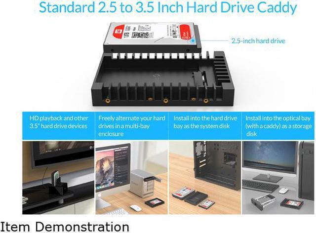 Alt view image 5 of 7 - ORICO 2.5 SSD SATA to 3.5 Hard Drive Adapter Internal Drive Bay Converter Mounting Bracket Caddy Tray for 7 / 9.5 / 12.5mm 2.5 inch HDD / SSD with SATA III Interface(1125SS)