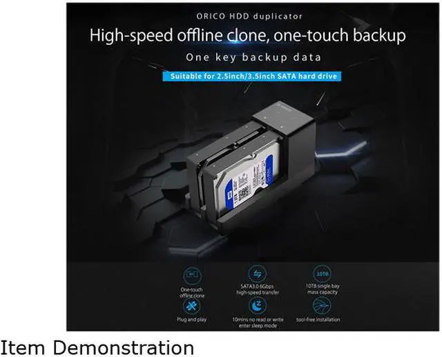 Alt view image 6 of 7 - [Clone] ORICO USB 3.0 to SATA Dual Bay Hard Drive Docking Station SATA III UASP UP TO 5Gbps Horizontal Lay-Flat HDD Installation Design for 2.5 Inch & 3.5 Inch HDD SSD Tool-Free