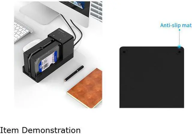 Alt view image 7 of 7 - [Clone] ORICO USB 3.0 to SATA Dual Bay Hard Drive Docking Station SATA III UASP UP TO 5Gbps Horizontal Lay-Flat HDD Installation Design for 2.5 Inch & 3.5 Inch HDD SSD Tool-Free
