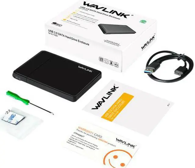 Alt view image 7 of 7 - [USB 3.0 & Tool-free ] Wavlink USB 3.0 to SATA External Hard Drive Disk Enclosure Case Support UASP & SATA I / II / III SSD HDD, LED Indicator for 2.5 Inch 7 & 9.5mm SATA HDD and SSD, Plug and Play