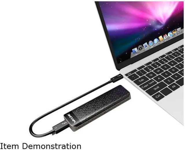 Alt view image 5 of 7 - Wavlink WL-UTE02 Type-C Thunderbolt 3 to NVMe SSD Enclosure, Thunderbolt 3 NVME External SSD, Heat Sink Integrated, 0.5m Thunderbolt 3 Pigtail Cable, Thunderbolt 3 Super Speed, Plug and Play