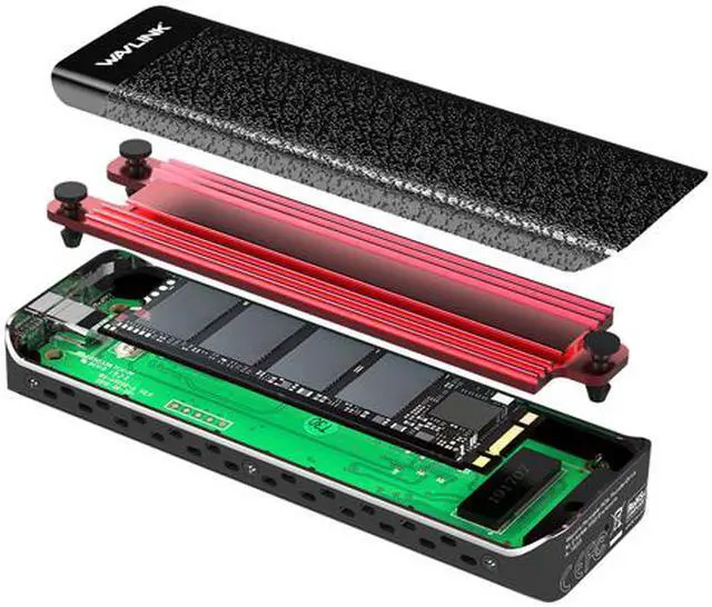 Alt view image 6 of 7 - Wavlink WL-UTE02 Type-C Thunderbolt 3 to NVMe SSD Enclosure, Thunderbolt 3 NVME External SSD, Heat Sink Integrated, 0.5m Thunderbolt 3 Pigtail Cable, Thunderbolt 3 Super Speed, Plug and Play