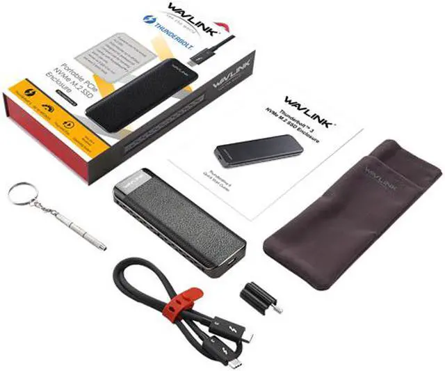 Alt view image 7 of 7 - Wavlink WL-UTE02 Type-C Thunderbolt 3 to NVMe SSD Enclosure, Thunderbolt 3 NVME External SSD, Heat Sink Integrated, 0.5m Thunderbolt 3 Pigtail Cable, Thunderbolt 3 Super Speed, Plug and Play