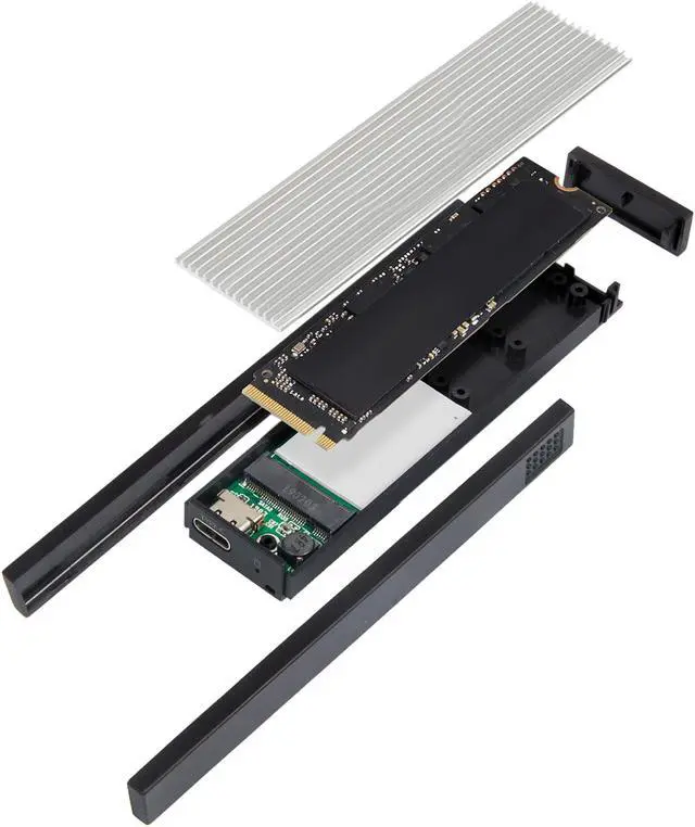 Alt view image 2 of 4 - SYBA SD-ENC40144 USB-C Aluminum M.2 SATA B-Key SSD Enclosure Adapter, USB 3.1 Gen 2 Type C to NGFF M.2 SATA B-Key Solid State Drive External Enclosure Fits only 2242/ 2260/ 2280