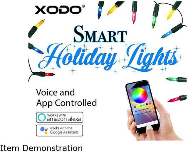 Alt view image 2 of 7 - Xodo Outdoor String Lights 35 ft. 100 LEDs, Dream Color Christmas Lights with APP, Waterproof Color Changing LED String Lights for Wedding Party
