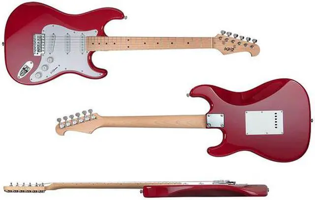 Alt view image 3 of 6 - Monoprice Indio Cali Classic Electric Guitar - Wine Red, With Gig Bag