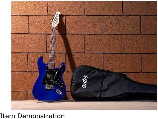 Alt view image 6 of 6 - Monoprice Indio Cali Classic HSS Electric Guitar - Blue, With Gig Bag