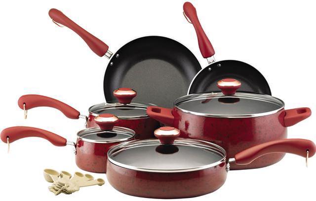 Paula Deen DFCW12RR Family 14 Piece Ceramic Non-Stick Cookware Set, Red -  Deal Parade