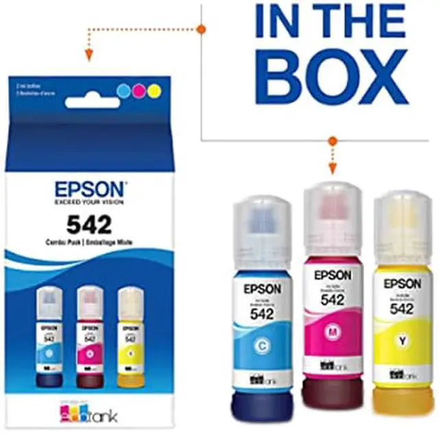 Alt view image 2 of 2 - Epson T542520-S 542 Ink Refill Kit - Inkjet - Cyan, Magenta, Yellow - 3 / Pack