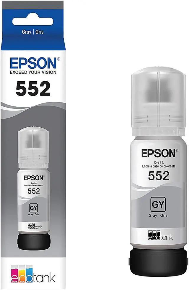 Alt view image 2 of 2 - New Epson T552520-S T552 Dye Grey Ink Bottle