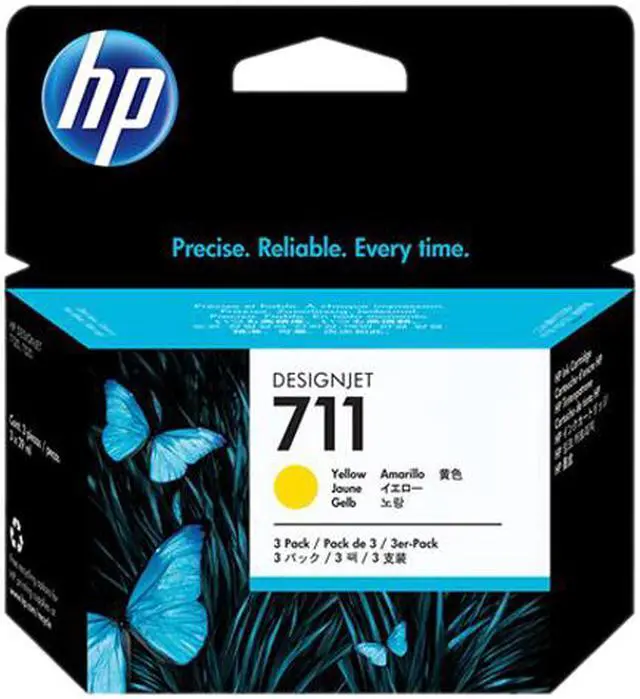 Main image of HP 711 3-pack 29-ml Yellow DesignJet Ink Cartridges, CZ136A
