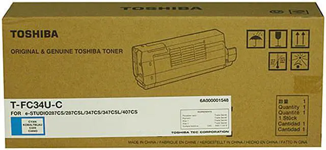 Main image of Cyan Toner Cartridge for Toshiba T-FC34U-C E STUDIO 287CS, E STUDIO 287CSL, E STUDIO 347CS, E STUDIO 347CSL, E STUDIO 407CS, Genuine Toshiba Brand