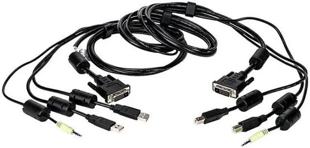 Alt view image 2 of 3 - Vertiv Avocent USB Keyboard and Mouse, DVI-D and Audio Cable, 6 ft. with DPP Support for Vertiv Avocent SV and SC Series Switches