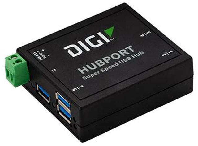 Main image of Digi Hubport 7 - 6-30VDC powered USB 3.1 hub - extended temp -40C to 70C - industrial grade enclosure - 301-3010-71