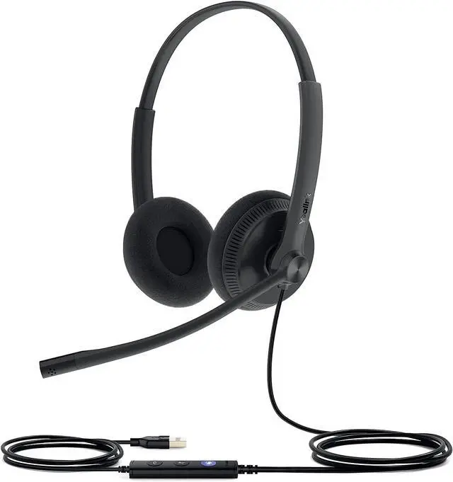 Main image of Yealink UH34 Lite Noise Canceling On-Ear USB Wired Headset, Black